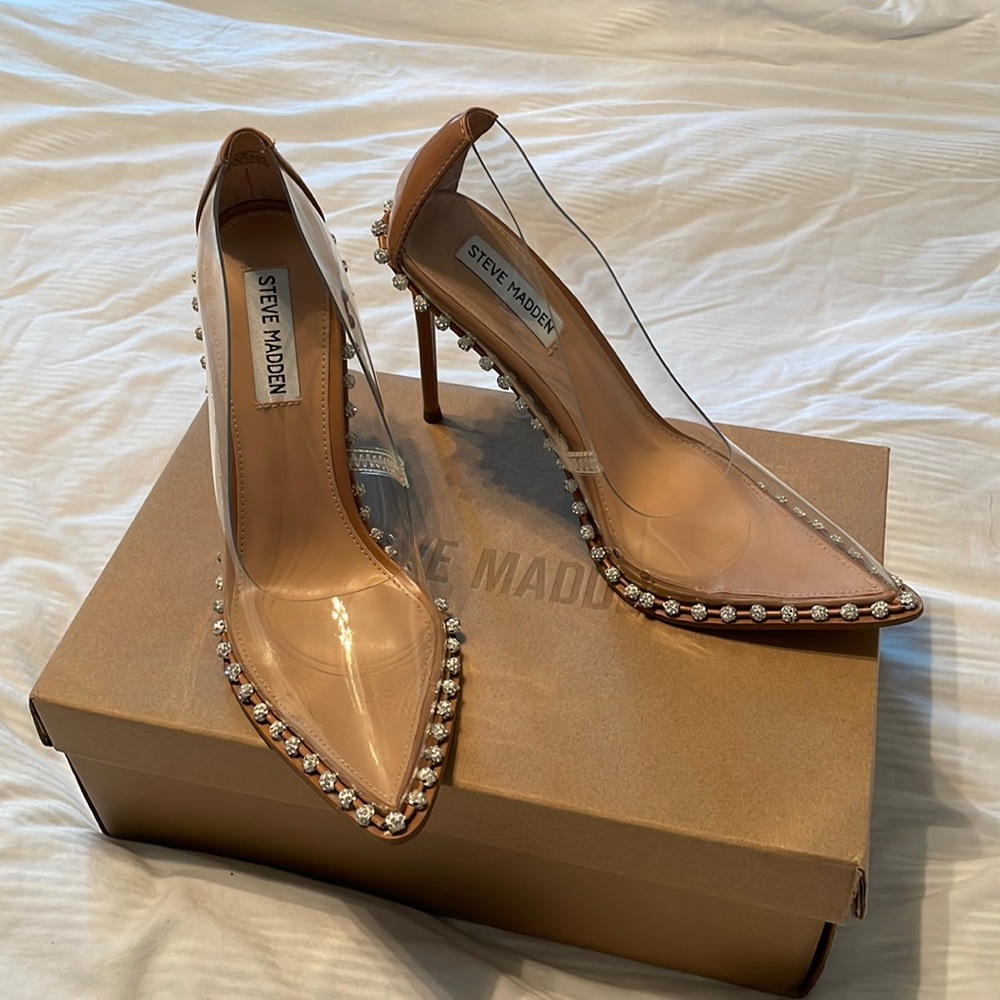 Steve Madden Vyper Clear Stilettos size 7.5